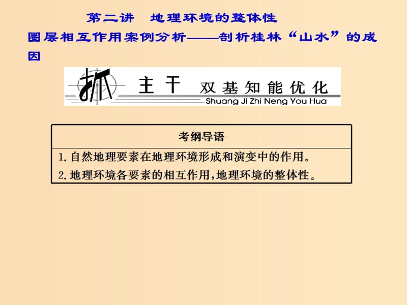 2018年高中地理 第三單元 從圈層作用看地理環(huán)境內(nèi)在規(guī)律 3.2 地理環(huán)境的整體性課件 魯教版必修1.ppt_第1頁(yè)