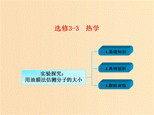 2018年高考物理一輪總復習 第1章 第4節(jié) 用油膜法估測分子的大小課件 魯科版選修3-3.ppt