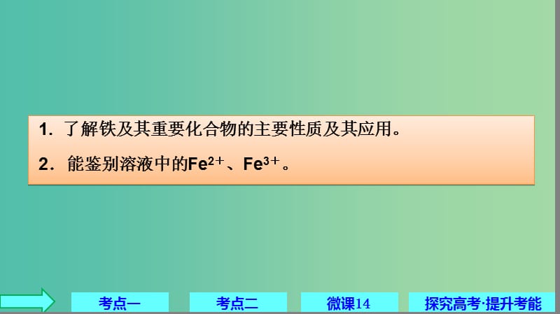 2019高考化学大一轮复习 第三章 金属及其化合物 第12讲 铁及其化合物课件 鲁科版.ppt_第2页