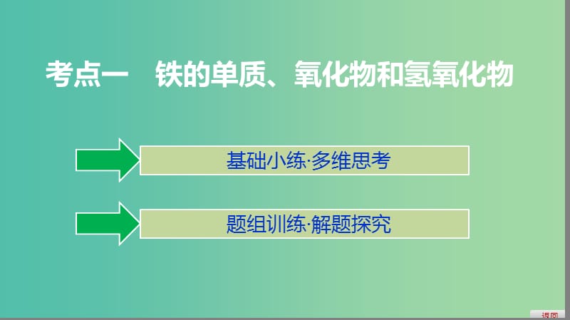 2019高考化学大一轮复习 第三章 金属及其化合物 第12讲 铁及其化合物课件 鲁科版.ppt_第3页