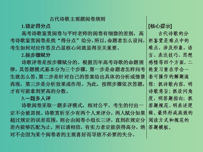 2019年高考语文高分技巧二轮复习 专题六 抢分点二 四类鉴赏分析题——情感、形象、语言、技巧课件.ppt_第2页