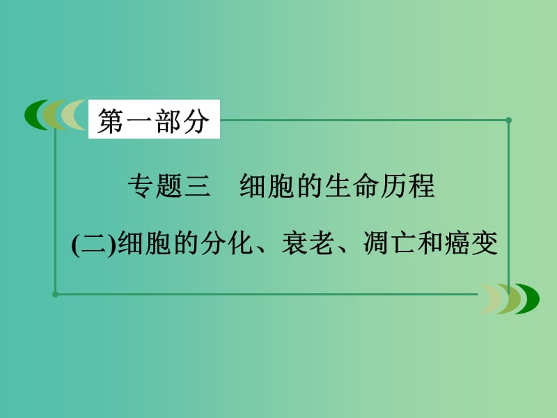 高考生物二轮复习 专题3 2细胞的分化、衰老、凋亡和癌变课件.ppt_第3页