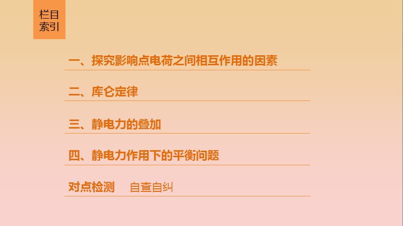 2017-2018学年高中物理 第一章 静电场 第2讲 库仑定律课件 教科版选修3-1.ppt_第3页