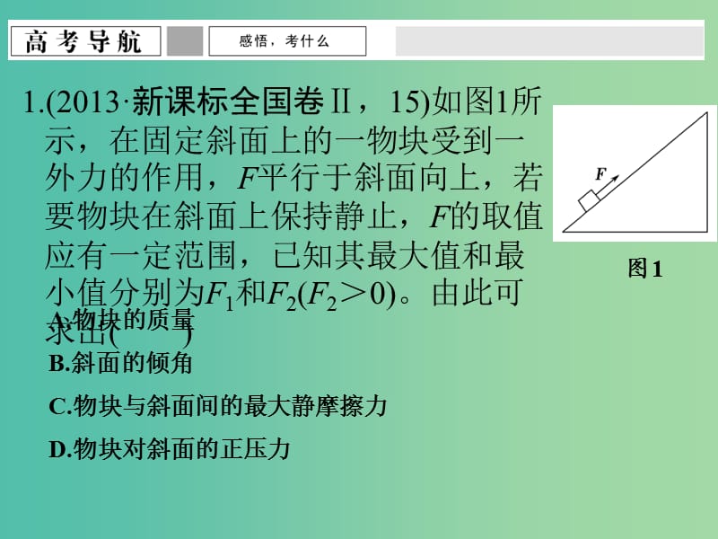 高考物理二轮复习 专题一 第1讲 力与物体的平衡课件.ppt_第3页