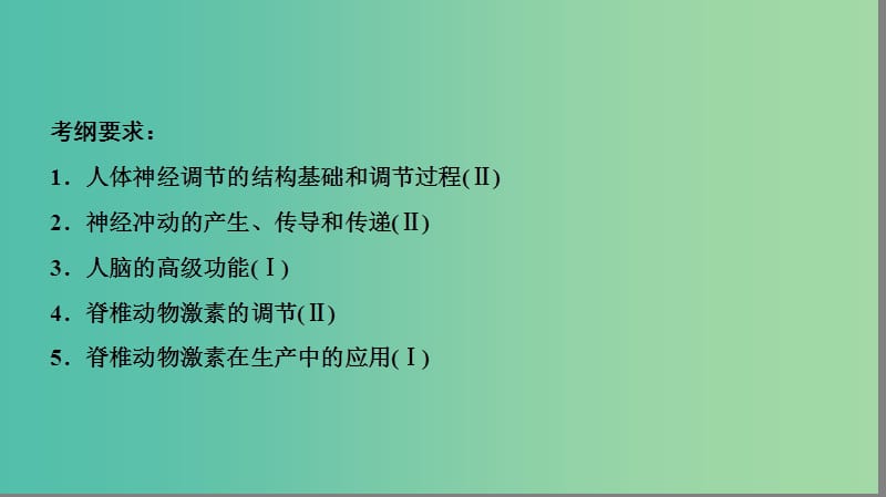 2019届高考生物二轮复习 专题5 生命活动的调节 第11讲 动物生命活动的调节课件.ppt_第3页