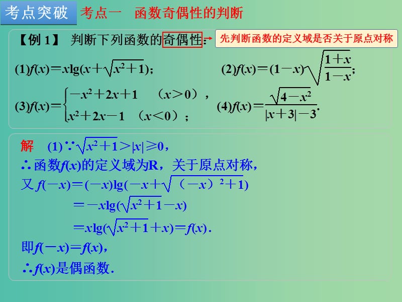 高考数学一轮复习 第3讲 函数的奇偶性与周期性课件 文 新人教B版.ppt_第3页