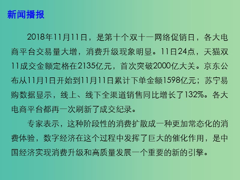 2019高考政治总复习 时政热点 2018年双十一网购数据再次刷新纪录课件.ppt_第3页