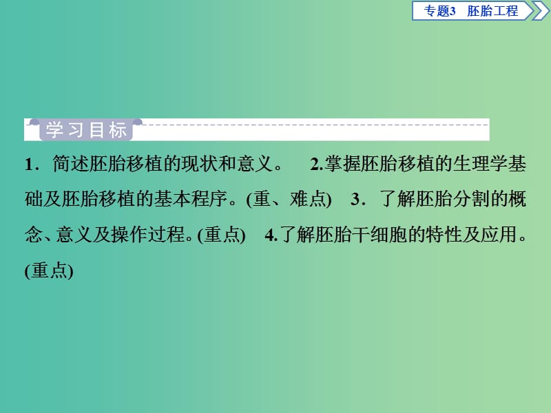 2019年春高中生物 专题3 胚胎工程 3.3 胚胎工程的应用及前景课件 新人教版选修3.ppt_第2页