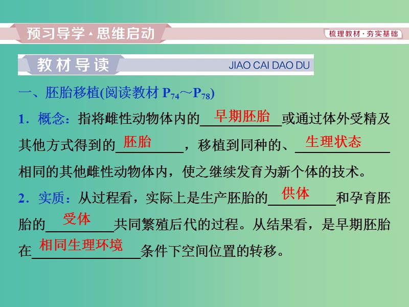 2019年春高中生物 专题3 胚胎工程 3.3 胚胎工程的应用及前景课件 新人教版选修3.ppt_第3页