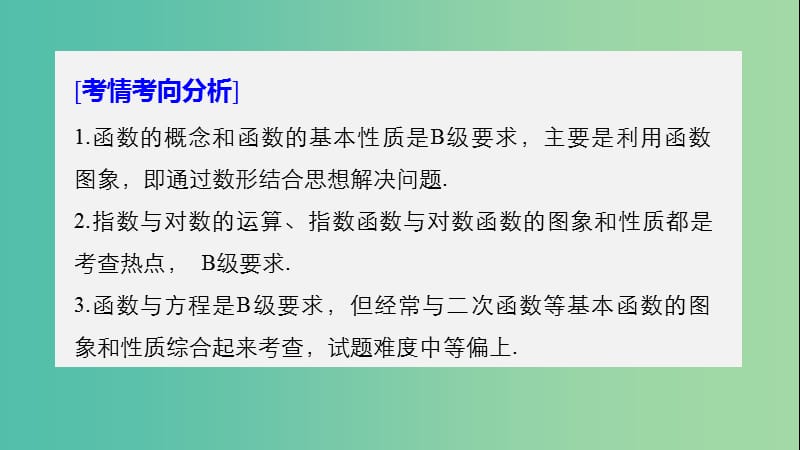 江苏省2019高考数学二轮复习 专题四 函数与导数 第1讲 函数的图象与性质课件.ppt_第2页