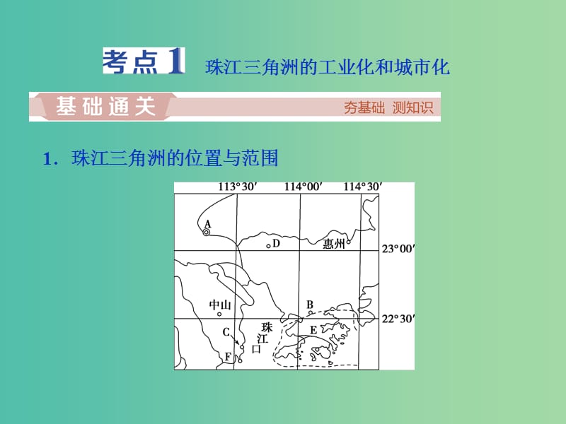 2019高考地理一轮复习 第10章 区域可持续发展 第36讲 区域工业化与城市化进程——以珠江三角洲为例课件 湘教版.ppt_第3页