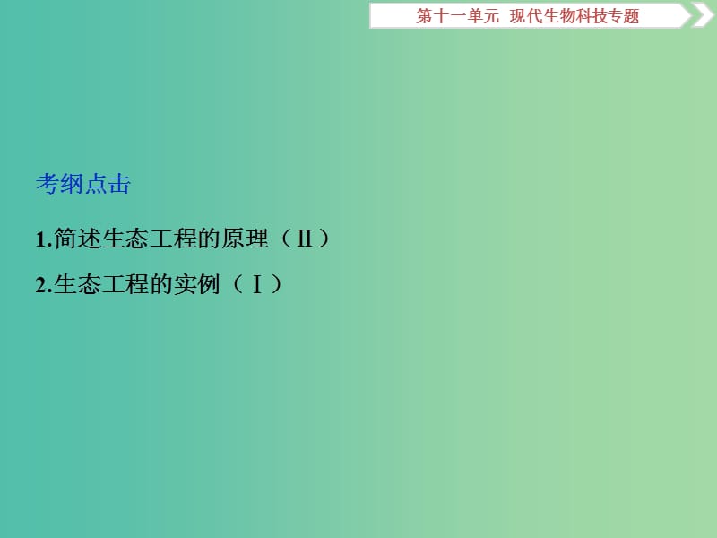 2019届高考生物一轮复习 第十一单元 现代生物科技专题 第38讲 生态工程课件.ppt_第2页