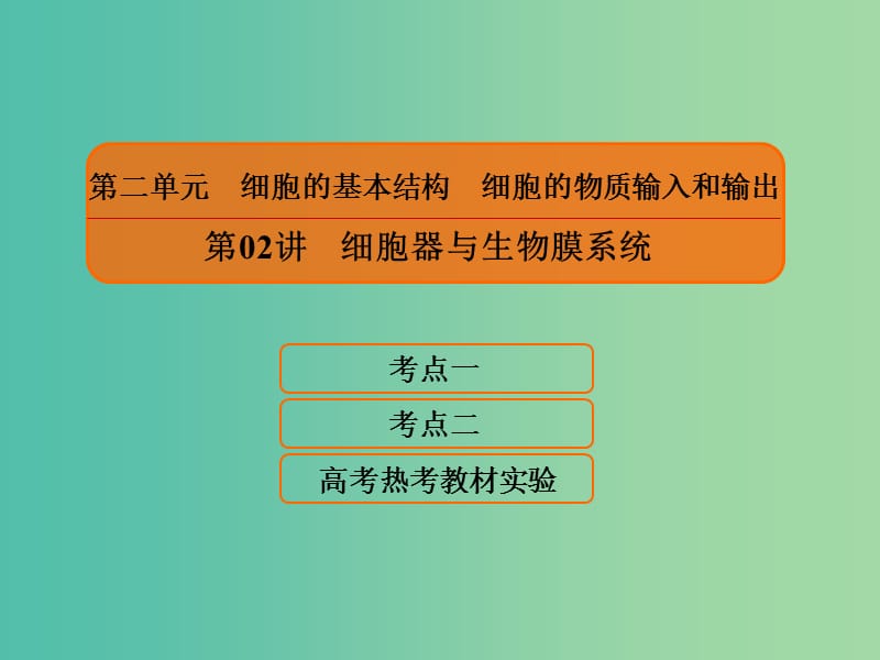 2020高考生物一轮复习 2.2 细胞器与生物膜系统课件.ppt_第1页