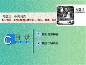 2019年高考語文高分技巧二輪復(fù)習(xí)專題三搶分點二小說形象的三種考法--特征作用手法課件.ppt