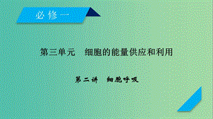 2019高考生物一輪總復習 第三單元 細胞的能量供應和利用 第2講 細胞呼吸課件 新人教版必修1.ppt