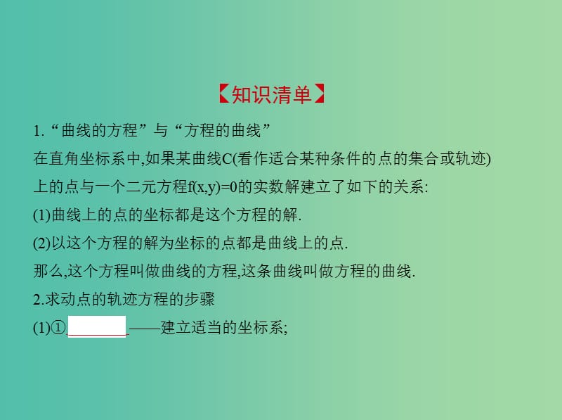 高考数学一轮复习第十六章曲线与方程16.1曲线与方程课件.ppt_第2页