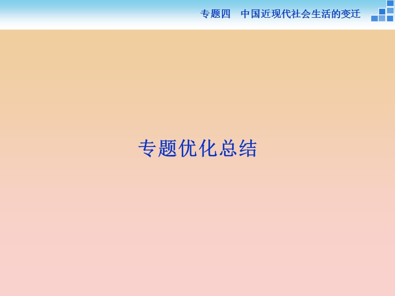 2017-2018高中歷史 專題四 中國近現(xiàn)代社會生活的變遷課件 人民版必修2.ppt_第1頁