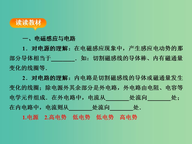 高考物理一轮复习 第九章 第3单元 电磁感应中的电路和图象问题课件 (2).ppt_第3页