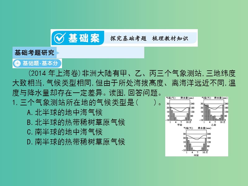 2019届高考地理一轮总复习 第三单元 地理环境的整体性和区域差异性 第1讲 气候及其在地里环境中的作用课件 中图版.ppt_第3页