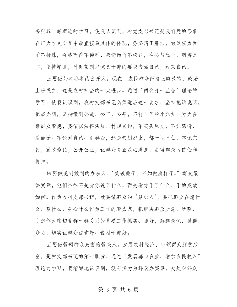 市村党支部书记培训班上的发言材料.doc_第3页