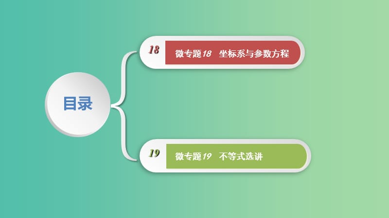 2019高考数学二轮复习 第一篇 微型专题 热点重点难点专题透析 专题7 选考模块课件 理.ppt_第2页