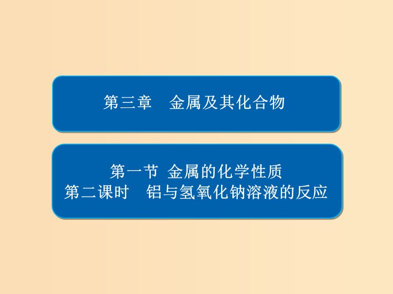 2018-2019學(xué)年高中化學(xué) 第三章 金屬及其化合物 第一節(jié) 金屬的化學(xué)性質(zhì) 第二課時 鋁與氫氧化鈉溶液的反應(yīng)課件 新人教版必修1.ppt_第1頁