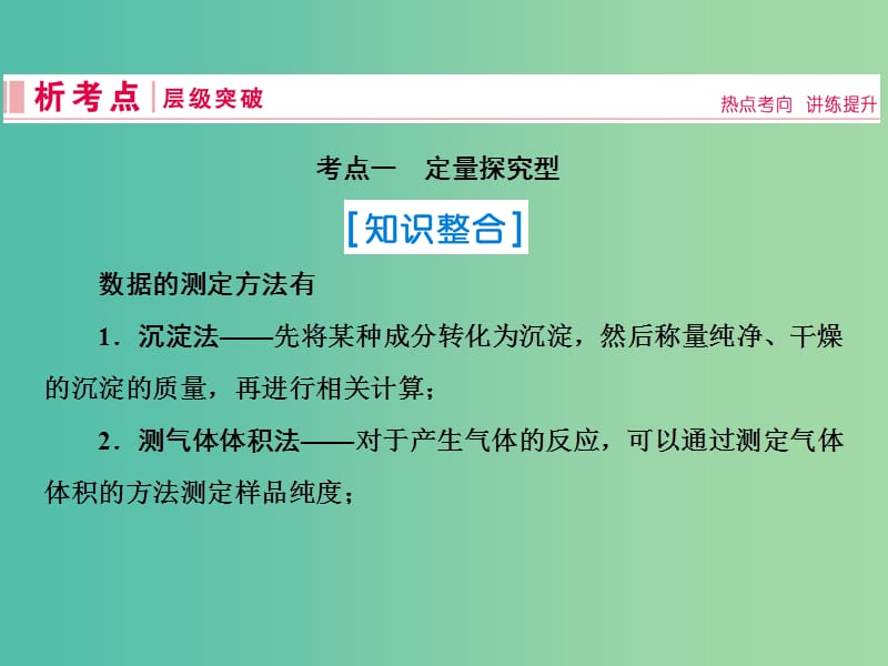 2019届高考化学一轮复习 第十章 化学实验热点综合 第2讲 探究型实验课件 新人教版.ppt_第2页