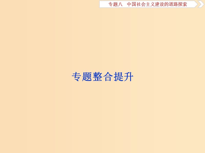 2019版高考历史一轮复习专题8中国社会主义建设的道路探索专题整合提升课件人民版.ppt_第1页