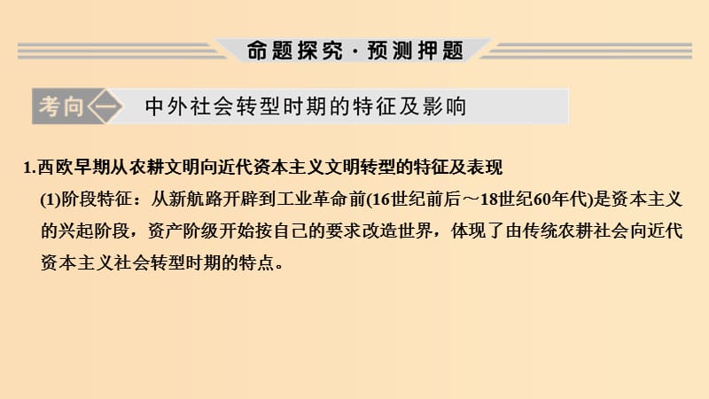 2019版高考历史二轮复习 第三部分 热点串讲篇 第6讲 社会转型与文明演进课件.ppt_第3页