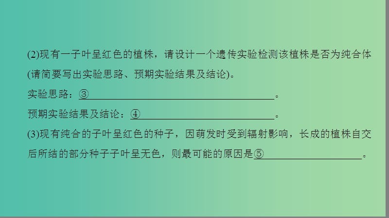 高考生物一轮复习第5单元遗传定律和伴性遗传非选择题五大命题点规范答题指导2课件.ppt_第3页