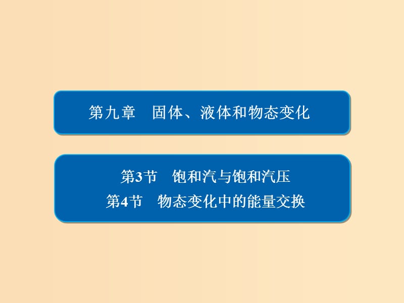 2018-2019學(xué)年高中物理 第九章 固體、液體和物態(tài)變化 第3、4節(jié) 飽和汽與飽和汽壓 物態(tài)變化中的能量交換課件 新人教版選修3-3.ppt_第1頁