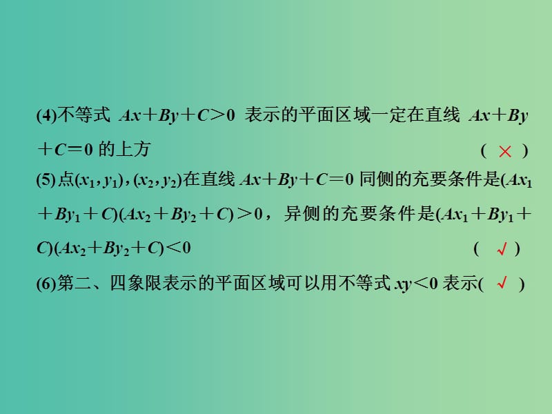 高考数学大一轮复习 第六章 第三节 二元一次不等式（组）及简单的线性规划问题课件.ppt_第3页