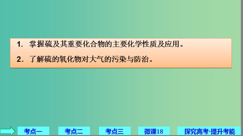 2019高考化学大一轮复习第四章非金属及其化合物第16讲硫及其化合物课件鲁科版.ppt_第2页