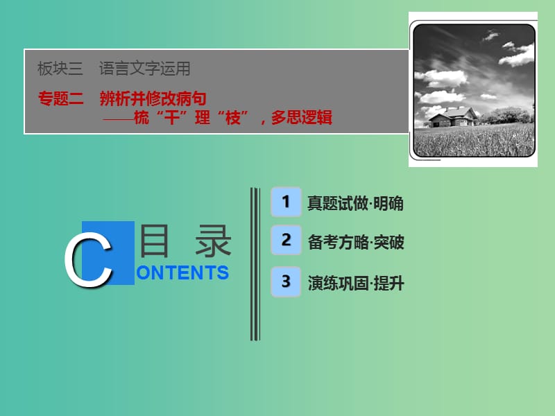 2019届高考语文一轮优化探究 板块3 专题2 辨析并修改病句课件 新人教版.ppt_第1页