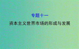 2019屆高考歷史二輪復習 1.4.11 資本主義世界市場的形成與發(fā)展課件.ppt