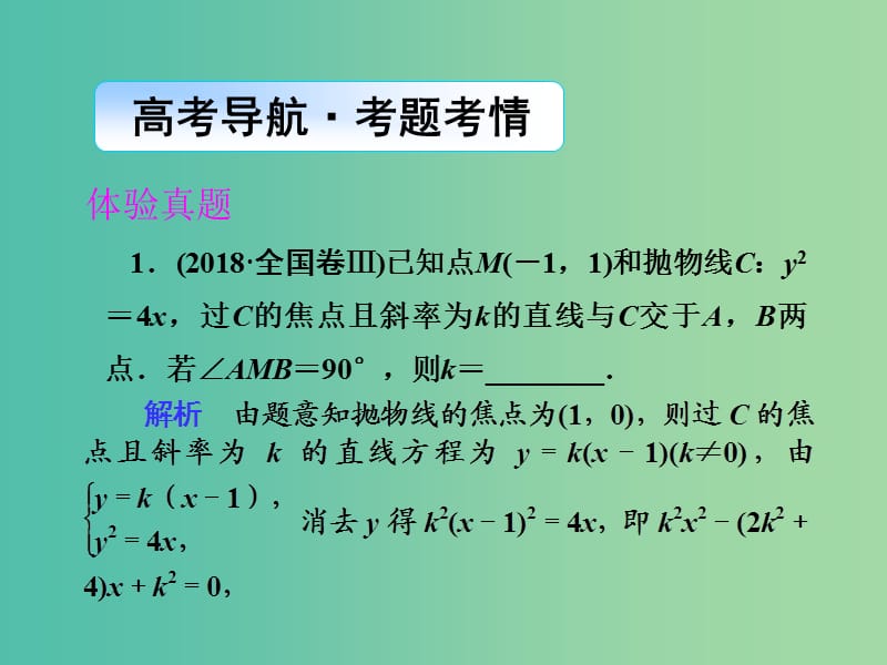 2019年高考数学大二轮复习 专题六 解析几何 第3讲 圆锥曲线的综合应用课件 理.ppt_第2页