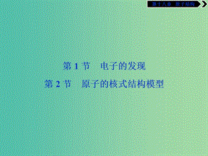 2019年高中物理 第十八章 原子結(jié)構(gòu) 第1節(jié) 第2節(jié) 原子的核式結(jié)構(gòu)模型 電子的發(fā)現(xiàn)課件 新人教版選修3-5.ppt