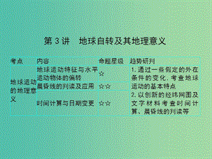 2019屆高考地理一輪總復(fù)習(xí) 第一單元 行星地球 第3講 地球自轉(zhuǎn)及其地理意義課件 中圖版.ppt