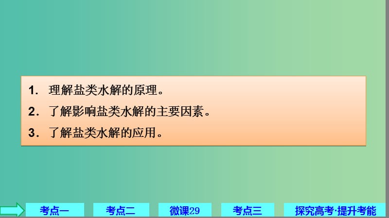 2019高考化学大一轮复习 第八章 水溶液中的离子平衡 第29讲 盐类的水解课件 鲁科版.ppt_第2页