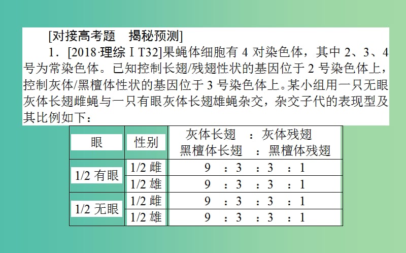 2019届高考生物二轮复习 9道非选择题专项突破 热点四 实验并举的遗传与变异题课件.ppt_第2页