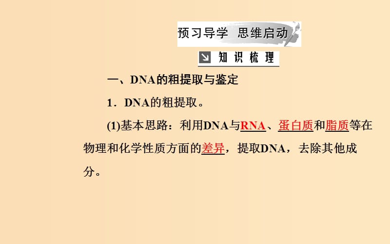 2018-2019学年高中生物 专题5 DNA和蛋白质技术 课题1 DNA的粗提取与鉴定课件 新人教版选修1 .ppt_第3页