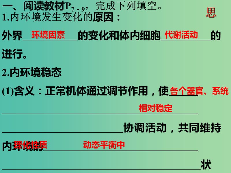 江西省吉安县第三中学高中生物 第一章 人体的内环境与稳态 1.2 内环境稳态的重要性（第1课时）课件 新人教版必修3.ppt_第3页