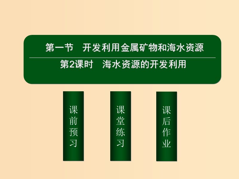 2018-2019学年高中化学 第四章 化学与自然资源的开发利用 4.1.2 海水资源的开发利用课件 新人教版必修2.ppt_第2页