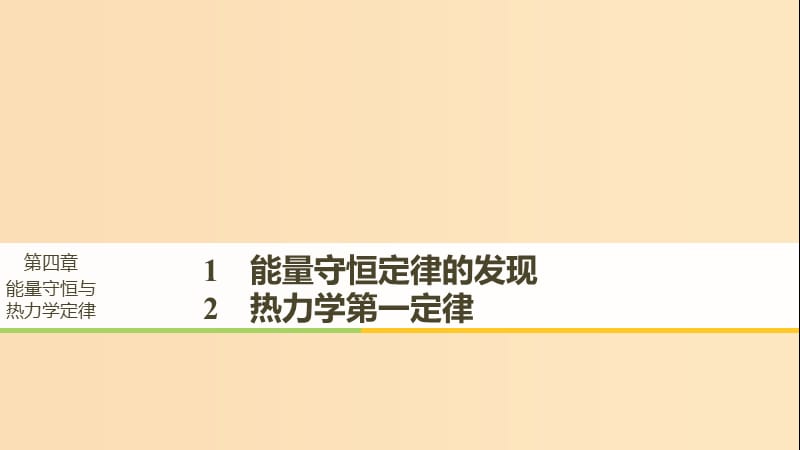 2018-2019版高中物理 第四章 能量守恒與熱力學(xué)定律 1 能量守恒定律的發(fā)現(xiàn) 2 熱力學(xué)第一定律課件 教科版選修3-3.ppt_第1頁(yè)