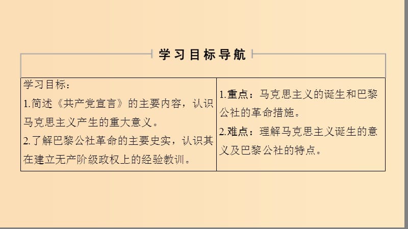 2018秋高中历史 第7单元 科学社会主义从理论到实践 第21课 马克思主义的诞生和巴黎公社课件 北师大版必修1.ppt_第2页