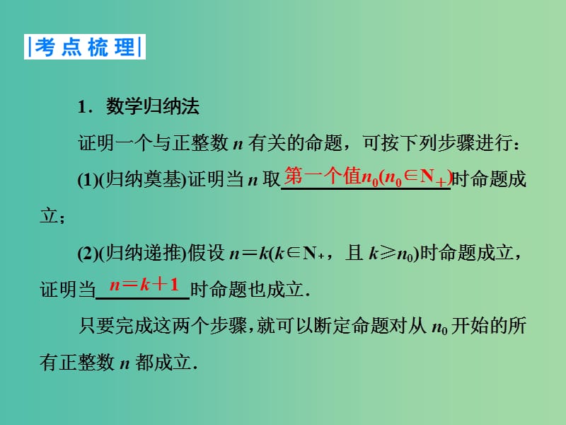 广东省廉江市2018届高考数学一轮复习 数学归纳法课件 理 新人教A版.ppt_第3页