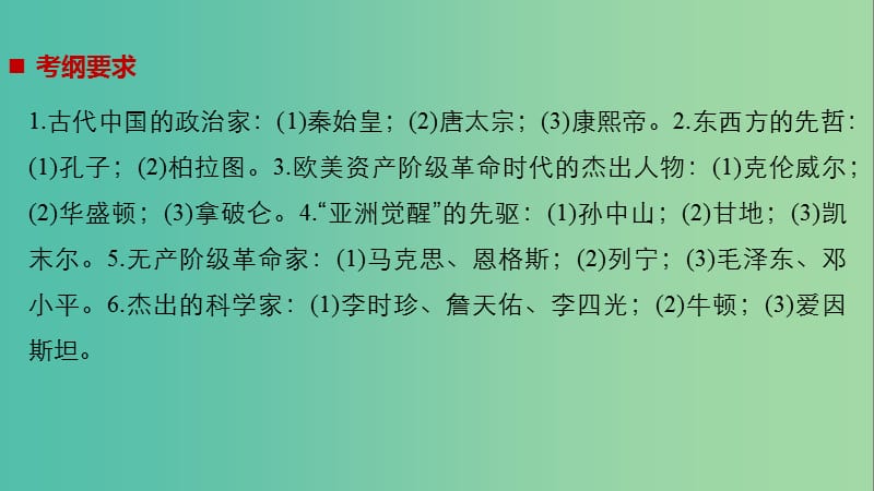 2019高考历史二轮专题复习 专题四 选考部分 第16讲 中外历史人物评说课件.ppt_第3页