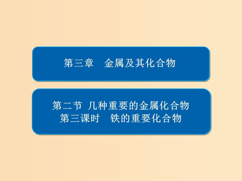 2018-2019学年高中化学 第三章 金属及其化合物 第二节 几种重要的金属化合物 第三课时 铁的重要化合物习题课件 新人教版必修1.ppt_第1页