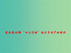 2019高考政治時(shí)政熱點(diǎn) 農(nóng)業(yè)農(nóng)村部 “四大行動(dòng)”助力鄉(xiāng)村產(chǎn)業(yè)振興課件.ppt