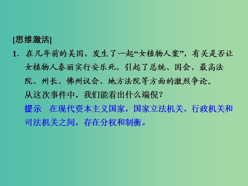 高考政治总复习 3.3.3 美国的三权分立课件（选考部分B版）（选修3）.ppt_第3页